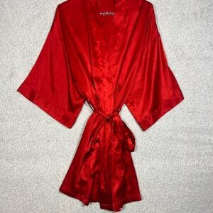Victorias Secret Elegant Red Satin Robe